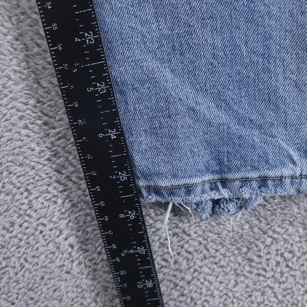 AGOLDE Jeans Womens 28 Blue Nico High Rise‎ Skinny Button Fly Raw Hem Cropped